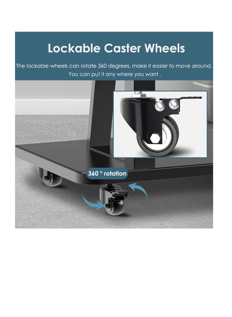 حامل تلفزيون متحرك / عربة شاشة متحركة مقاس 60-100 بوصة بعجلات لشاشات 100/85/75 بوصة / الشاشات المسطحة والمنحنية، قدرة تحميل ثقيلة حتى 150 كجم، ارتفاع قابل للتعديل، VESA 600x1000، 4K LED - Image 5