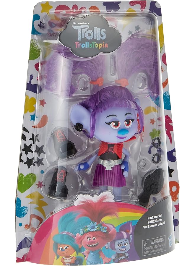 Trolls Topia Rockstar Val Fashion Doll With Outfit Shoes And More Fashion Toy For Girls 4 Years And Up