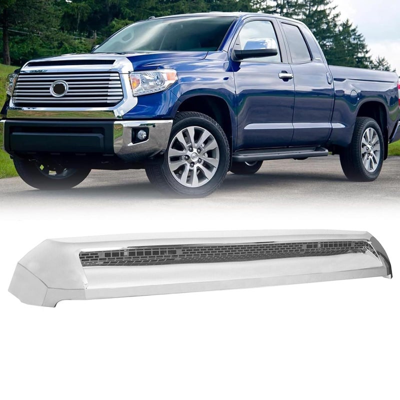 DIBON AUTO Hood Bulge Molding Compatible For Toyota Tundra Front Upper Grille Hood Scoop 20142021