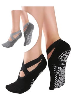 Generic Yoga Socks for Women Non-Slip Grips Straps, Ideal for Pilates Pure Barre Ballet Dance Barefoot Workout  - Image 1