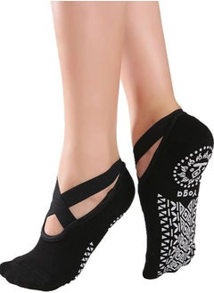 Generic Yoga Socks for Women Non-Slip Grips Straps, Ideal for Pilates Pure Barre Ballet Dance Barefoot Workout  - Image 2