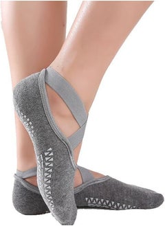 Generic Yoga Socks for Women Non-Slip Grips Straps, Ideal for Pilates Pure Barre Ballet Dance Barefoot Workout  - Image 3