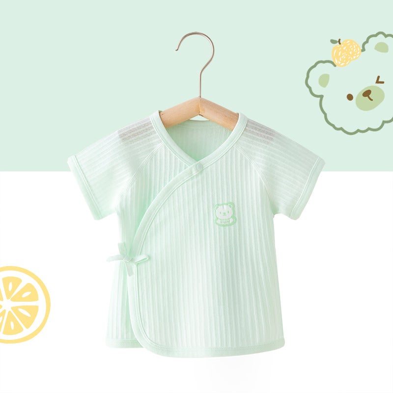 Newborn Baby Half-back Clothing Pure Cotton Newborn Single-piece Top Summer Thin Baby Summer Underwear Boneless Underwear - Image 1