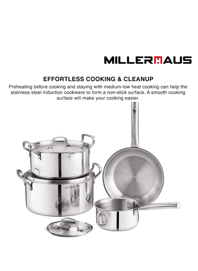 MILLERHAUS Millerhaus Triply 7pcs Cookware Set  Stainless Steel  - Image 3