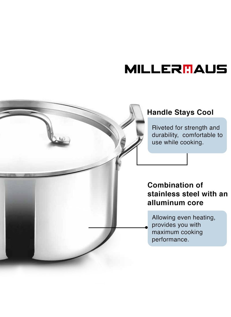 MILLERHAUS Millerhaus Triply 7pcs Cookware Set  Stainless Steel  - Image 5
