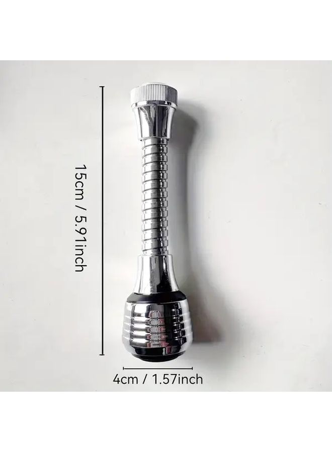 Silvery 360 Rotating Kitchen Faucet Nozzle Splash Proof Dual Spray Water Saving - Image 3