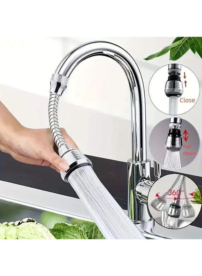 Silvery 360 Rotating Kitchen Faucet Nozzle Splash Proof Dual Spray Water Saving - Image 4