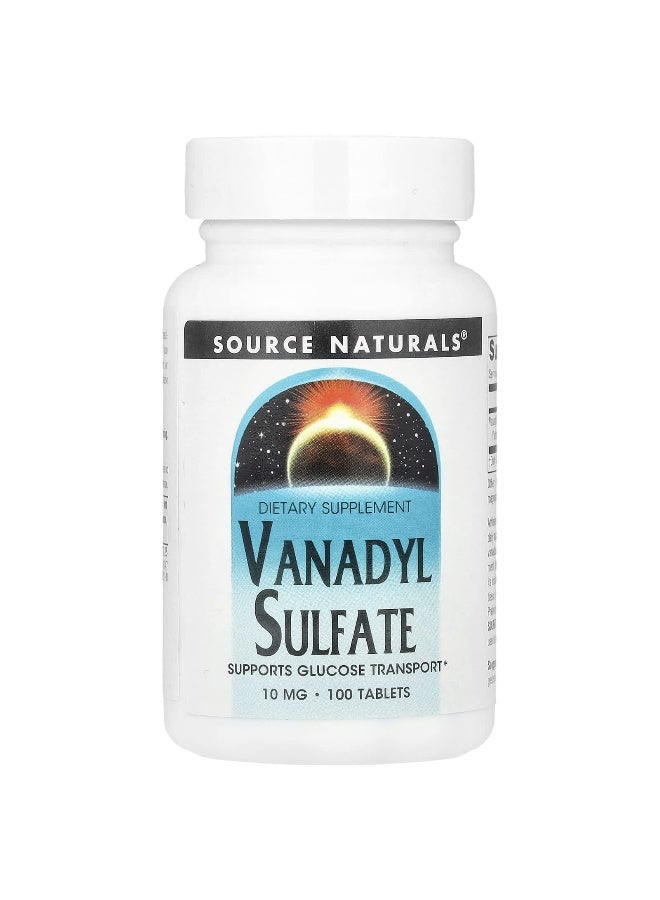 Source Naturals Source Naturals, Vanadyl Sulfate, 10 mg, 100 Tablets  - Image 1