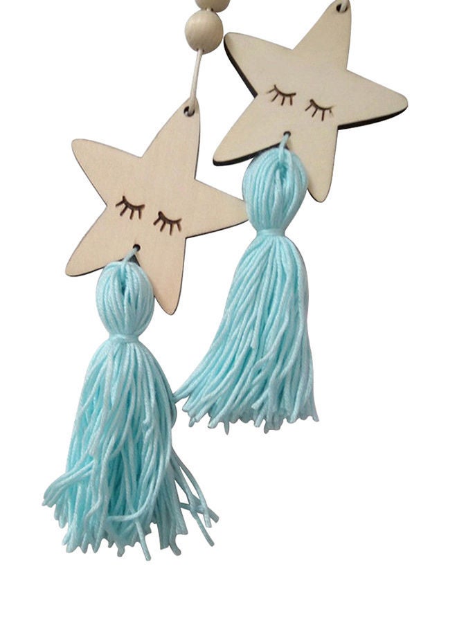NIBEMINENT Nordic Style Star Tassel Wall Hanging Ornament Blue/Beige 15centimeter