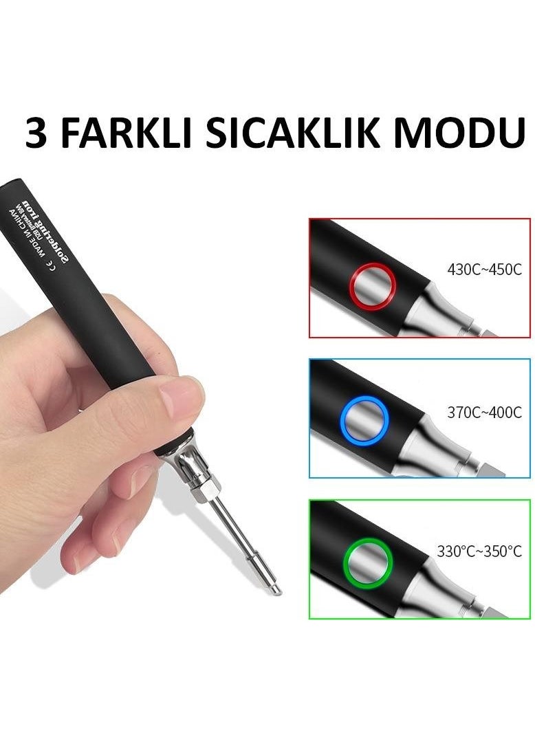 Valkyrie Rechargeable Wireless Soldering Machine - Heating Up in 5 Seconds - 30 Minutes of Use - USB Type-C Charging - 3 Different Heat Modes - 450 Degrees  - Image 4