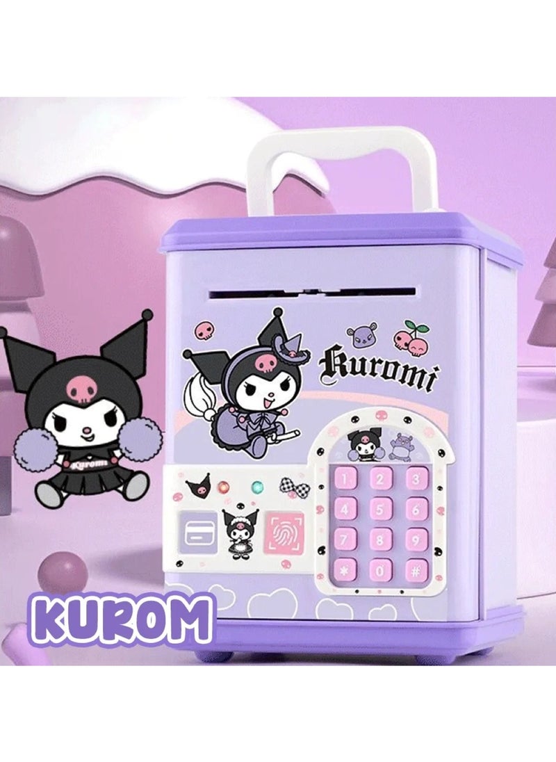 Secure Banking Solution Kuromi ATM Machine with Card & Fingerprint Unlock Purple