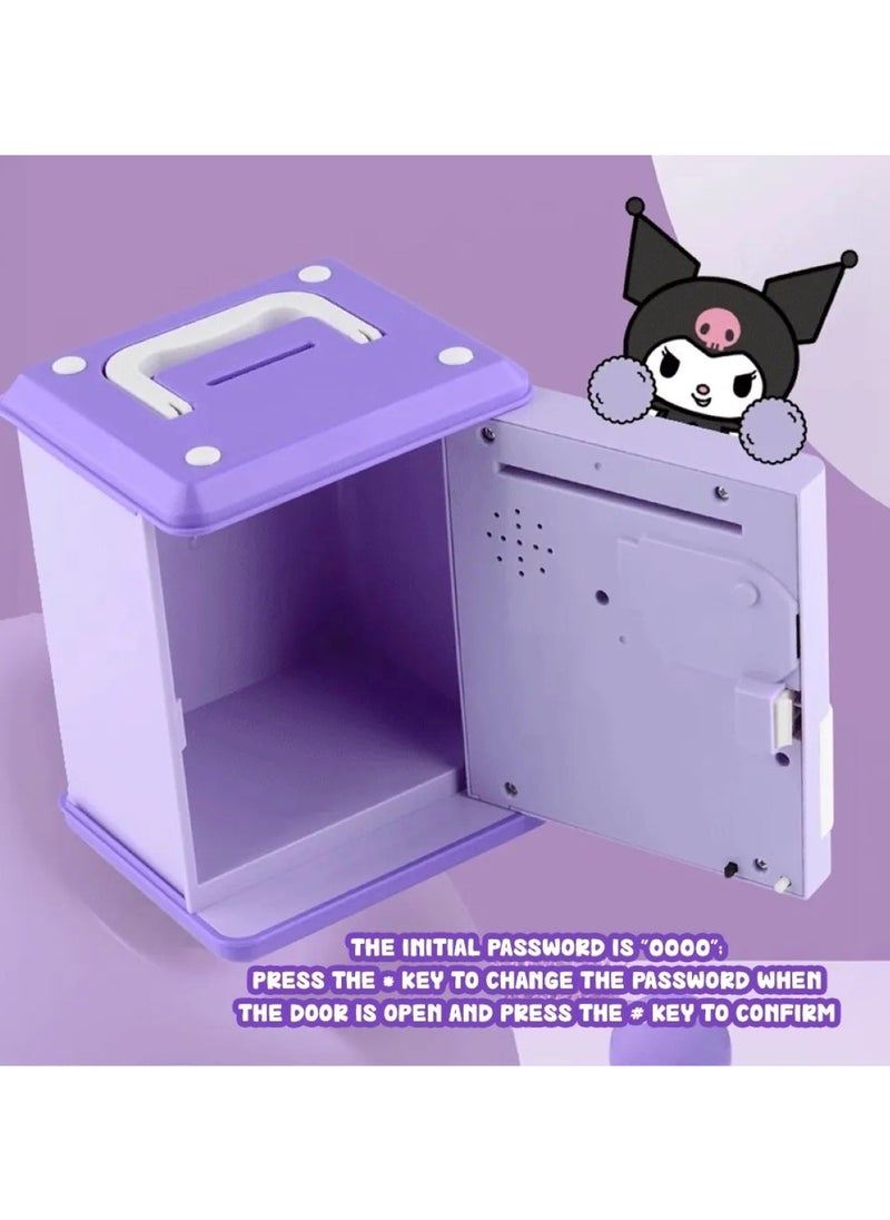 Secure Banking Solution Kuromi ATM Machine with Card & Fingerprint Unlock Purple