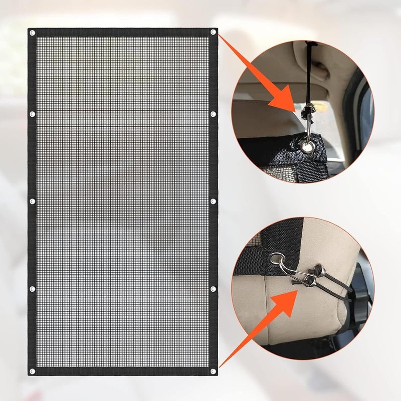 KASTWAVE Car Dog Guard, Dog Guard for Car Boot, Universal Pet Divider, Adjustable Barrier with Heavy Duty Mesh, Safety Net with Adjusting Rope and Hooks - Image 4