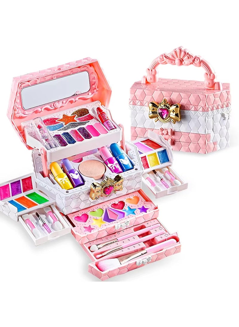 موثوقية التنبؤ طقم مكياج أطفال للبنات، مكياج قابل للغسل للبنات، مجموعة مكياج حقيقية للأطفال الصغار للبنات الصغيرات، ألعاب تلبيس آمنة للبنات الأميرات، هدية عيد ميلاد للبنات من سن 4 5 5 6 7 7 8 9 - Image 1