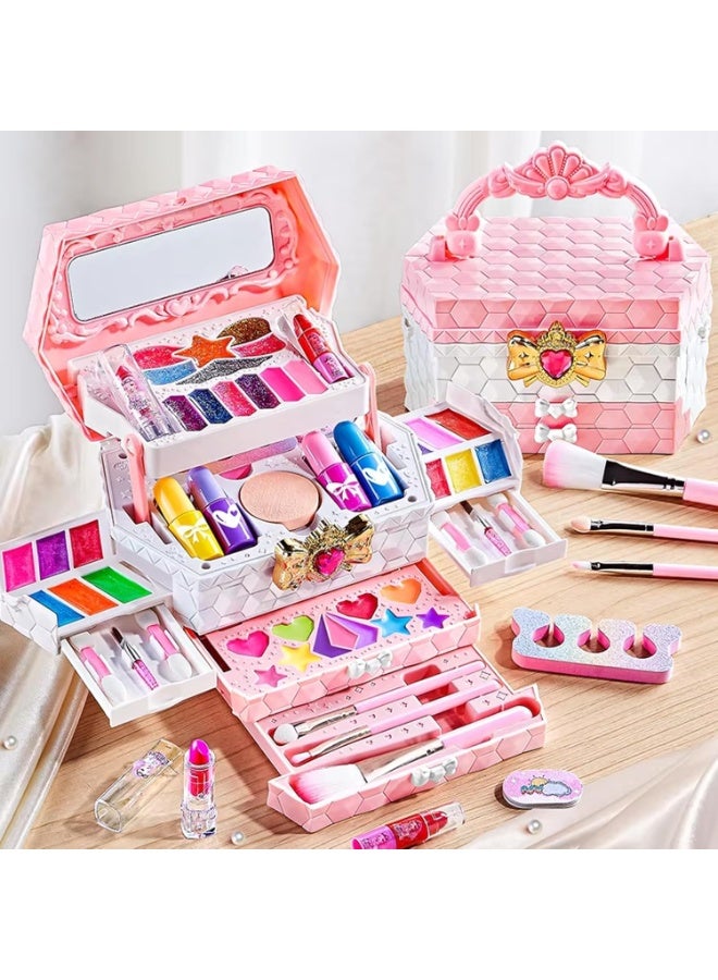 موثوقية التنبؤ طقم مكياج أطفال للبنات، مكياج قابل للغسل للبنات، مجموعة مكياج حقيقية للأطفال الصغار للبنات الصغيرات، ألعاب تلبيس آمنة للبنات الأميرات، هدية عيد ميلاد للبنات من سن 4 5 5 6 7 7 8 9 - Image 5