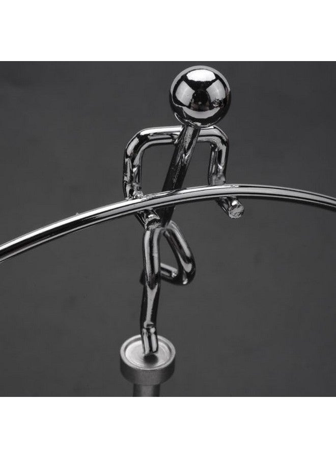 FRYIO Adult Stainless Steel Balancing Toy | Engular Momentum Silver Pole Balancing Man | Stress Relief Motion Toy (Pole Balancing) - Image 5
