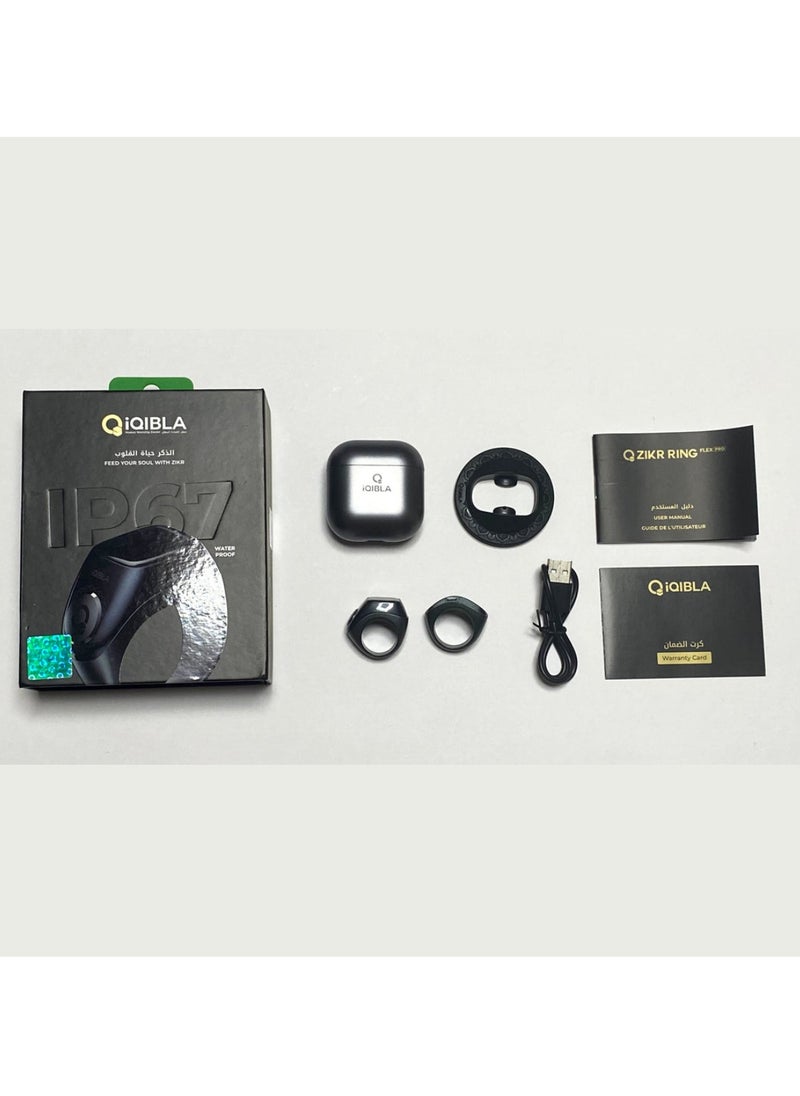 iQIBLA - Smart Tasbih Zikr Ring Wide Display Powerful Battery Backup OLED Display F04 Flex Pro Smart Ring App Operated Tasbih Counter IP67 Waterproof Smart Zikr Ring Compatible Three Sizes (18mm/ 20mm/22mm) Aluminium Alloy iQibla Zikr Ring Green - Image 1