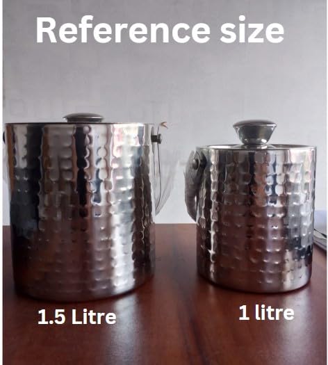 GLEDAM GLEDAM Gold Matte Finish 1 Litre Stainless Steel Double Insulation Ice Bucket with Tong Gift Items Home Decor Ice Box Bar Accessories for Home and Party 1 litres 1 Pc Each  - Image 5