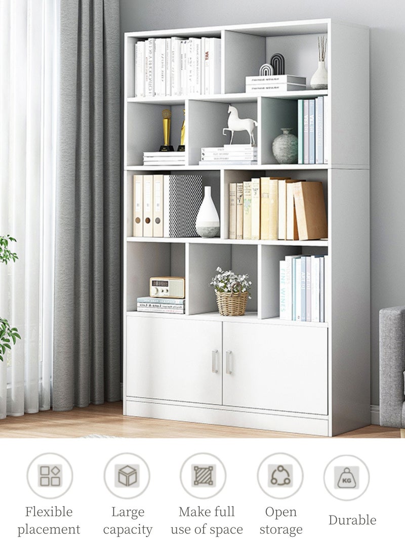 Wooden Bookshelf, Five Story Open Bookshelf, Large Storage Display Rack, Independent Floor Standing Bookshelf, Suitable for Living Rooms, Home Offices, and Study Rooms (White, SGG029B-80) - Image 3
