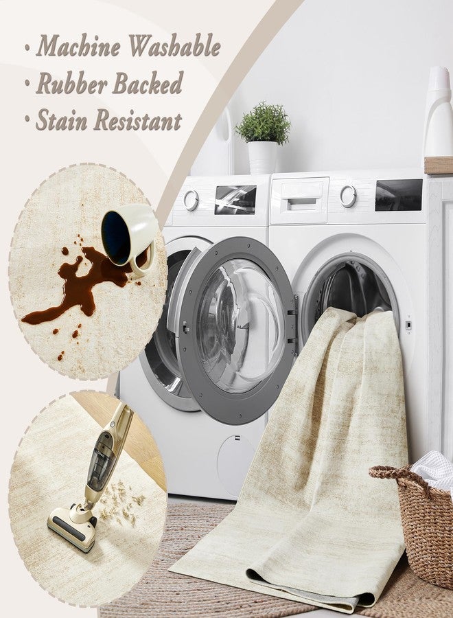 BILEEHOME 5x7 Area Rugs for Living Room,Washable Tan Beige Neutral Abstract Minimalist Boho Modern Farmhouse Rug for Dining Room Bedroom Light Brown - Image 4