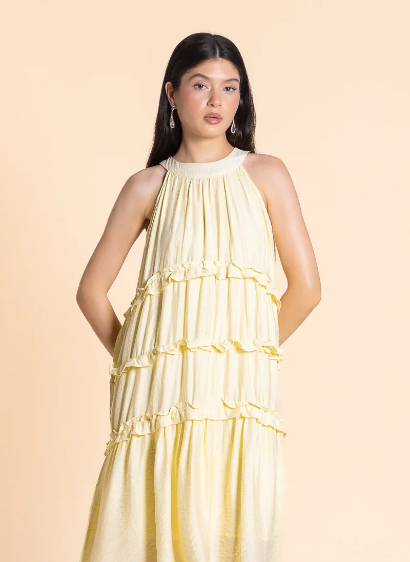 SHAPES Ruffled Halter Dress