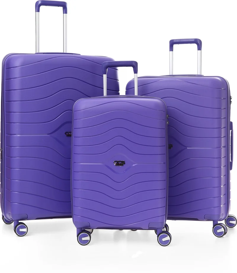 S-Invalid Brand Name 5242 Polypropylene Battal & Bellows 3-Piece Suitcase Set