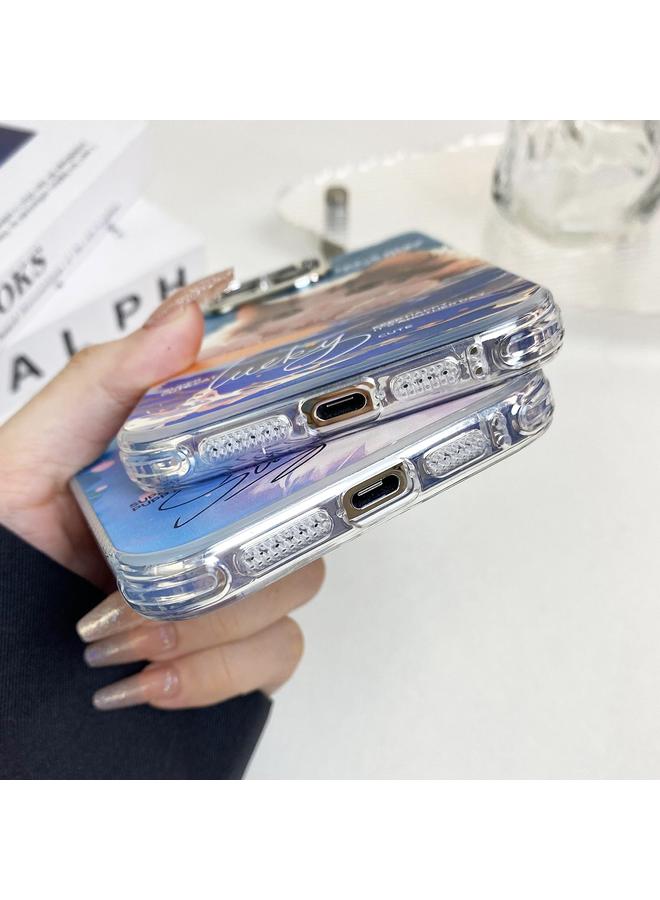 S-TOP Case For iPhone 14 Illustration Pattern Radiation Design Full Coverage Shockproof Phone Case - Image 4