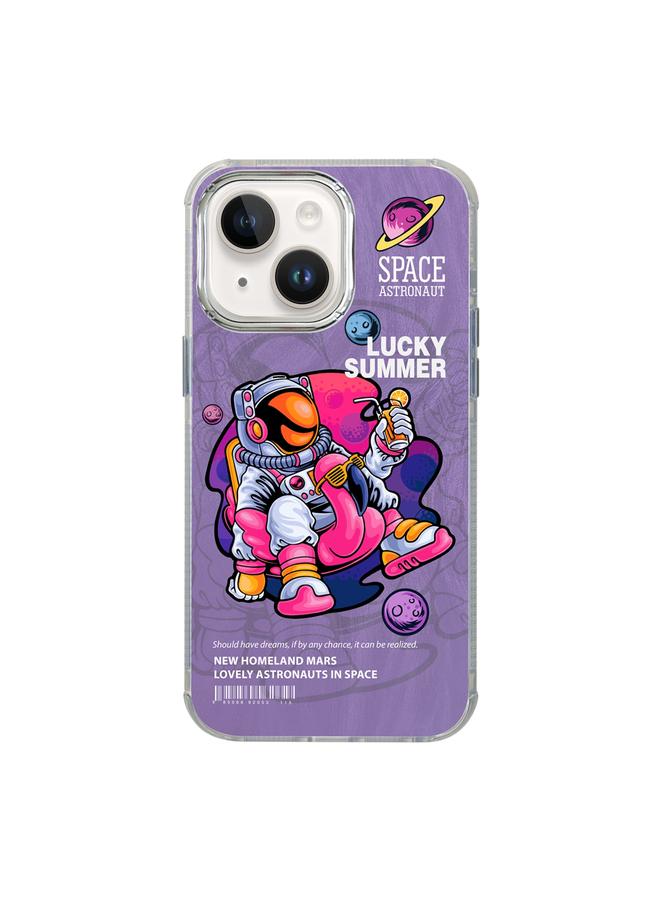 S-TOP Case For iPhone 14 Illustration Pattern Radiation Design Full Coverage Shockproof Phone Case - Image 1