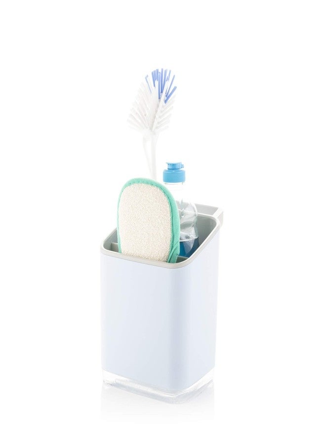 Minky Homecare Sink Caddy-Sponge Holder with Removable Tray, Rail for Cloths, and Drainage Spout Small Footprint Organizer for Kitchen Accessories-Made in UK, One Size, Blue - Image 5