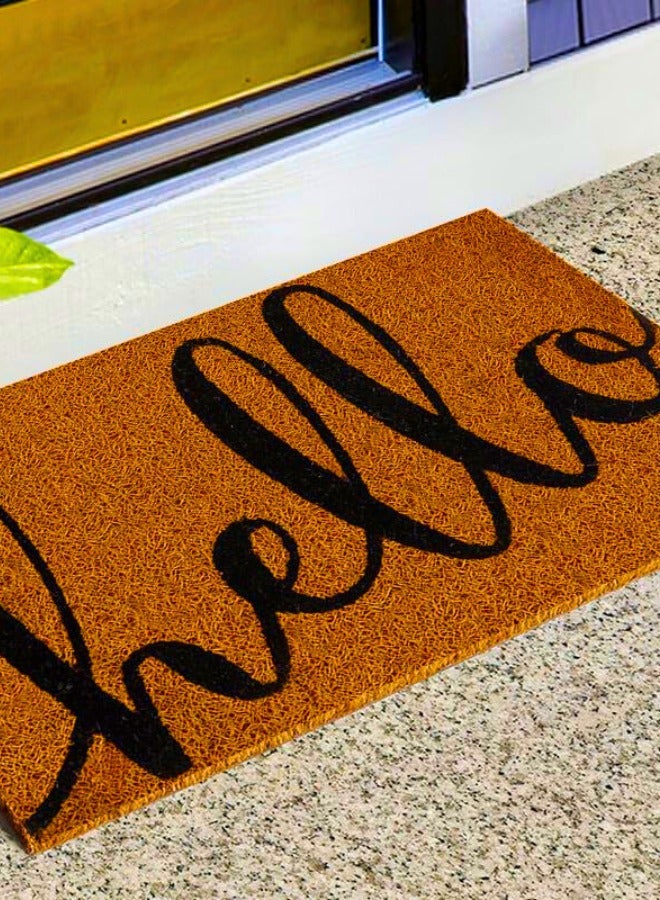 تشيس اب سجادة خارجية ذات دعم متين، سجادة ترحيب طبيعية للمدخل، الشرفة الأمامية، سجادة مدخل سهلة التنظيف، للاستخدام الخارجي والداخلي، ديكور منزلي (مرحبًا، 45 × 75 سم) - Image 3