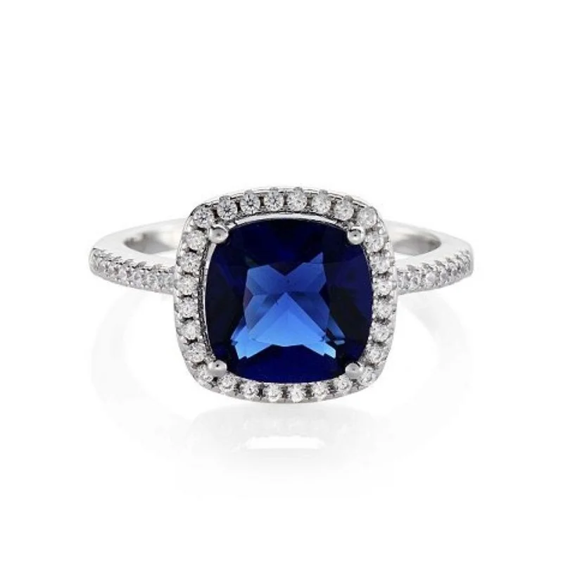 BUCKLEY LONDON THE FLAWLESS COLLECTION - SAPPHIRE CUSHION SOLITAIRE RING