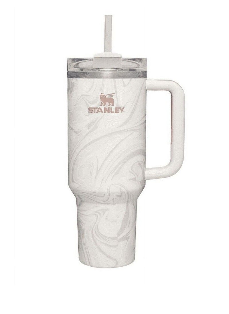Stanley - Stanley Quencher H2.0 FlowState Tumbler 40OZ ROSE QUARTZ SWIRL  Stainless Steel Vacuum Insulated with 3-Position Lid and Straw Perfect for Water Iced Tea Coffee On-the-Go Hydration Ideal Gift Stanley Cup - Image 1