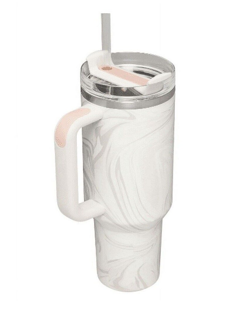 Stanley - Stanley Quencher H2.0 FlowState Tumbler 40OZ ROSE QUARTZ SWIRL  Stainless Steel Vacuum Insulated with 3-Position Lid and Straw Perfect for Water Iced Tea Coffee On-the-Go Hydration Ideal Gift Stanley Cup - Image 1