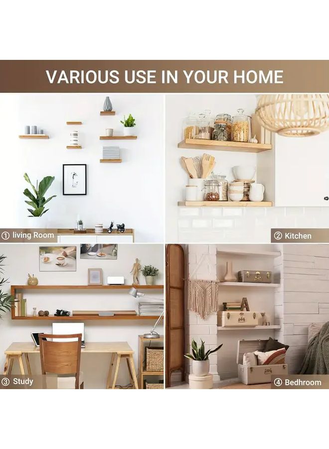 Heavy Duty Floating Shelf Brackets 4 Pack Invisible Hidden T Shaped Metal Supports Matte Black - Image 3