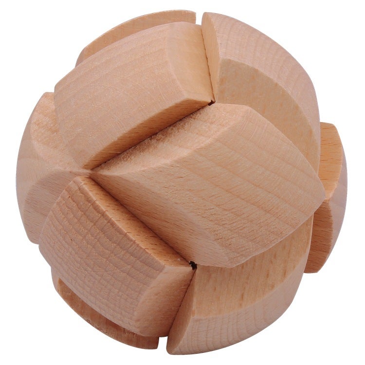 Beech Kongming Lock Classical Adult Intelligence Children'S Educational Toys Disassembly Ring Unlock Mortise And Tenon Luban Lock - Image 1