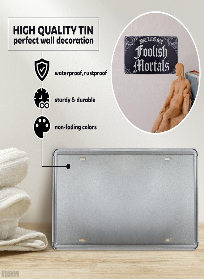 VIKROM 11.81"x5.91" Goth Decor Metal Tin Sign - Gothic Wall Decor for Halloween & Spooky Houses, Great for Inside and Outside Use, Lightweight Design, Non-Fade and Easy to Install with Pre-Drilled Holes - Image 2