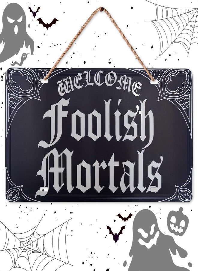 VIKROM 11.81"x5.91" Goth Decor Metal Tin Sign - Gothic Wall Decor for Halloween & Spooky Houses, Great for Inside and Outside Use, Lightweight Design, Non-Fade and Easy to Install with Pre-Drilled Holes - Image 1