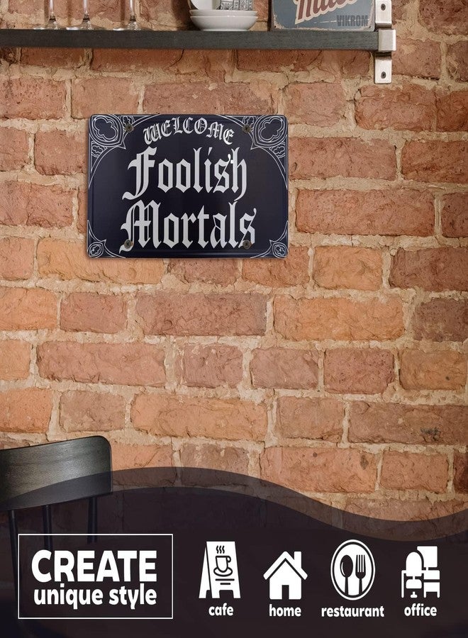VIKROM 11.81"x5.91" Goth Decor Metal Tin Sign - Gothic Wall Decor for Halloween & Spooky Houses, Great for Inside and Outside Use, Lightweight Design, Non-Fade and Easy to Install with Pre-Drilled Holes - Image 4