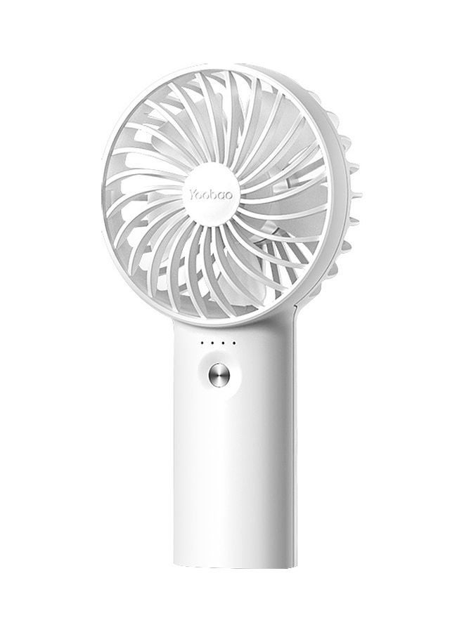 Loquat Y-F3 USB Rechargeable Handheld Mini Desktop 3-Level Small Electrical Fan White - Image 1