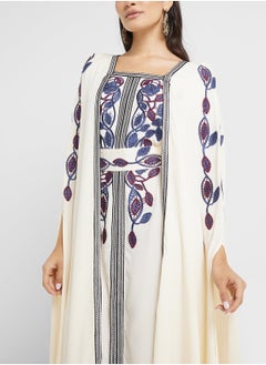 hayas closet Embroidered Neck Cape Sleeve Moroccan Dress  - Image 3
