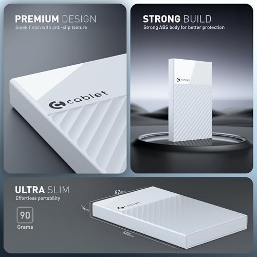 Cablet 2.5 Inch SATA USB 3.0 HDD/SSD Portable External Enclosure for 7mm and 9.5mm, Tool-Free Design, Supports UASP Max 6TB (HD2577-U3-WH) - Image 5