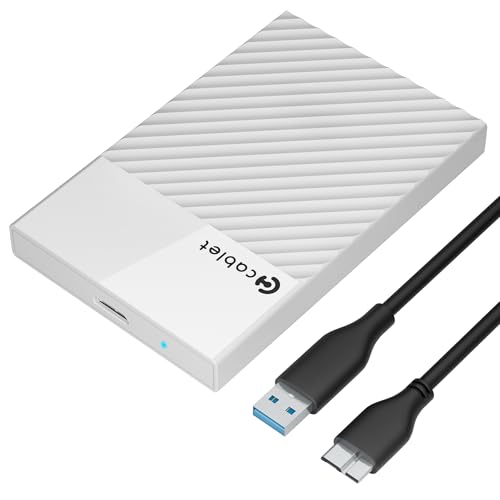 Cablet 2.5 Inch SATA USB 3.0 HDD/SSD Portable External Enclosure for 7mm and 9.5mm, Tool-Free Design, Supports UASP Max 6TB (HD2577-U3-WH) - Image 1