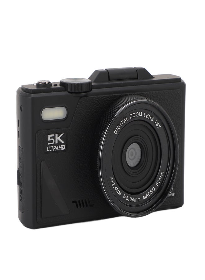 5K Digital Camera 75MP HD 18X Digital Zoom Autofocus Retro Mirrorless Camera with 3 Inch Screen for Travel Photography Black - Image 1