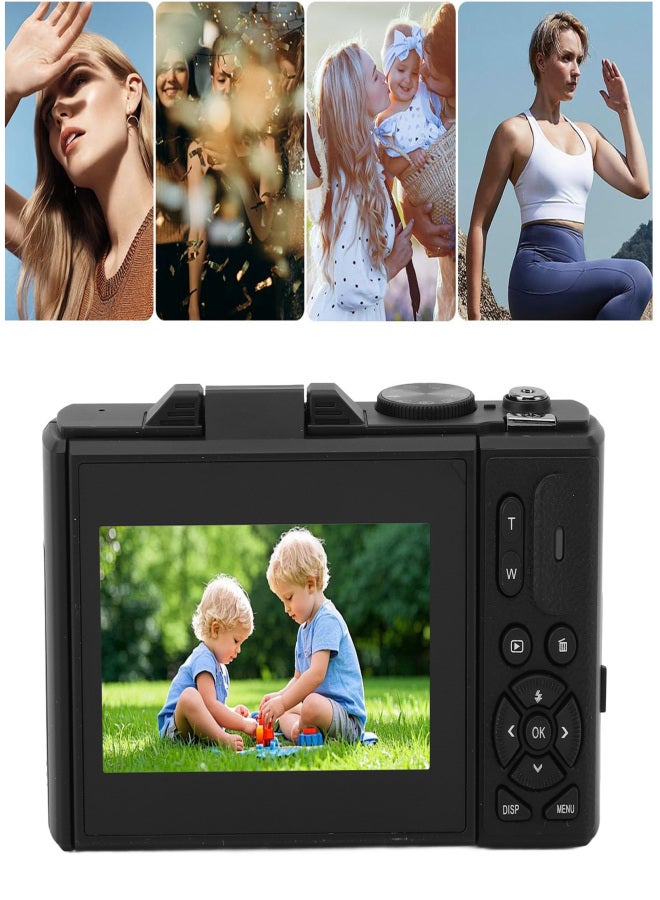 5K Digital Camera 75MP HD 18X Digital Zoom Autofocus Retro Mirrorless Camera with 3 Inch Screen for Travel Photography Black - Image 5