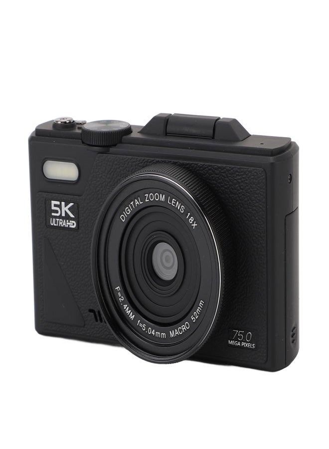 5K Digital Camera 75MP HD 18X Digital Zoom Autofocus Retro Mirrorless Camera with 3 Inch Screen for Travel Photography Black - Image 4