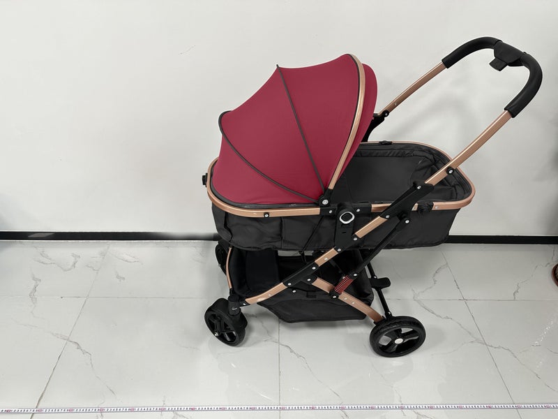PEARLOVE 2 in 1 Convertible Baby Stroller Newborn Foldable Pushchair with Adjustable Canopy Folding High Landscape Infant Carriage, Anti-Shock Toddler Pushchair - Image 1