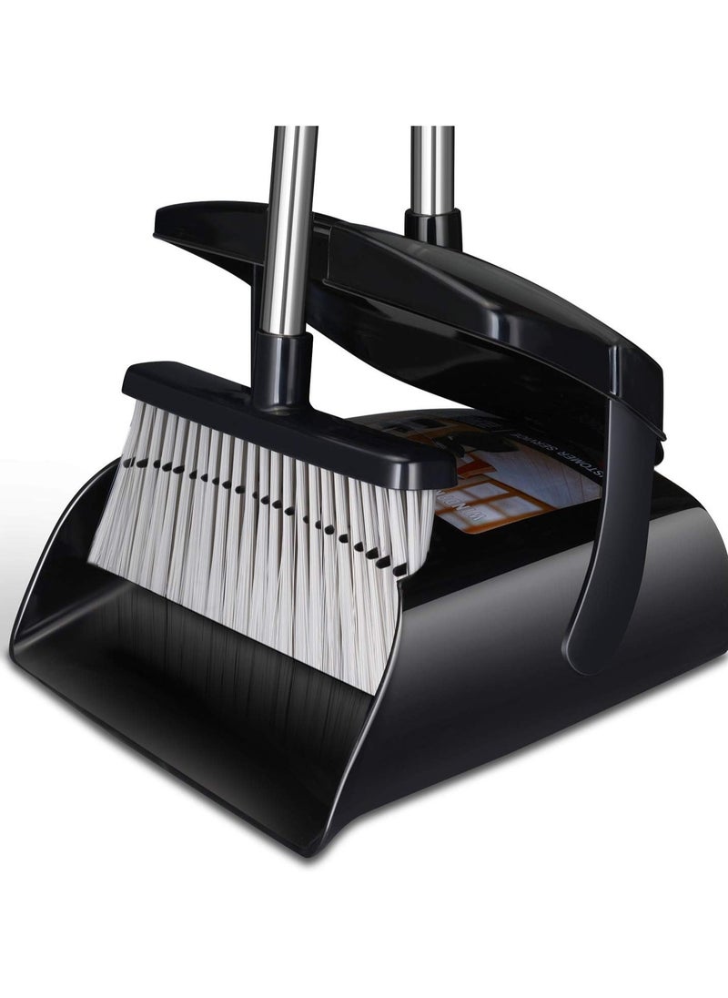 Zashe Broom and Dustpan Set with Lid – Upright Long-Handle Dustpan for Home & Apartment  - Image 1