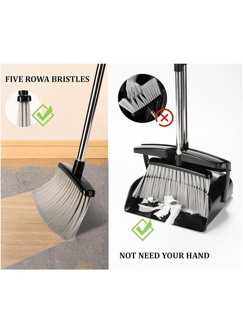 Zashe Broom and Dustpan Set with Lid – Upright Long-Handle Dustpan for Home & Apartment  - Image 5