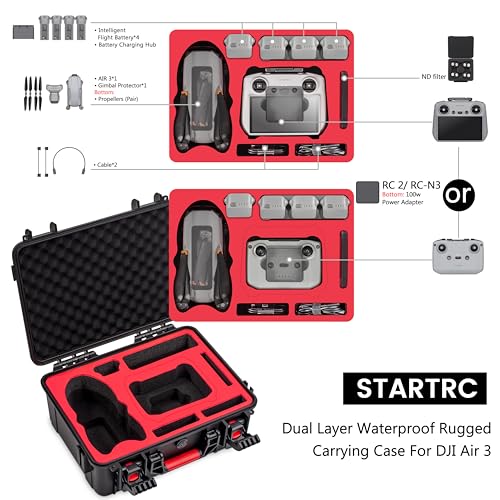 STARTRC Air 3S Case Waterproof Carrying Hard Case for DJI Fly More Combo Compatible With Accessories RC 2RCRCN3N2 Controller Charging Hub - Image 3