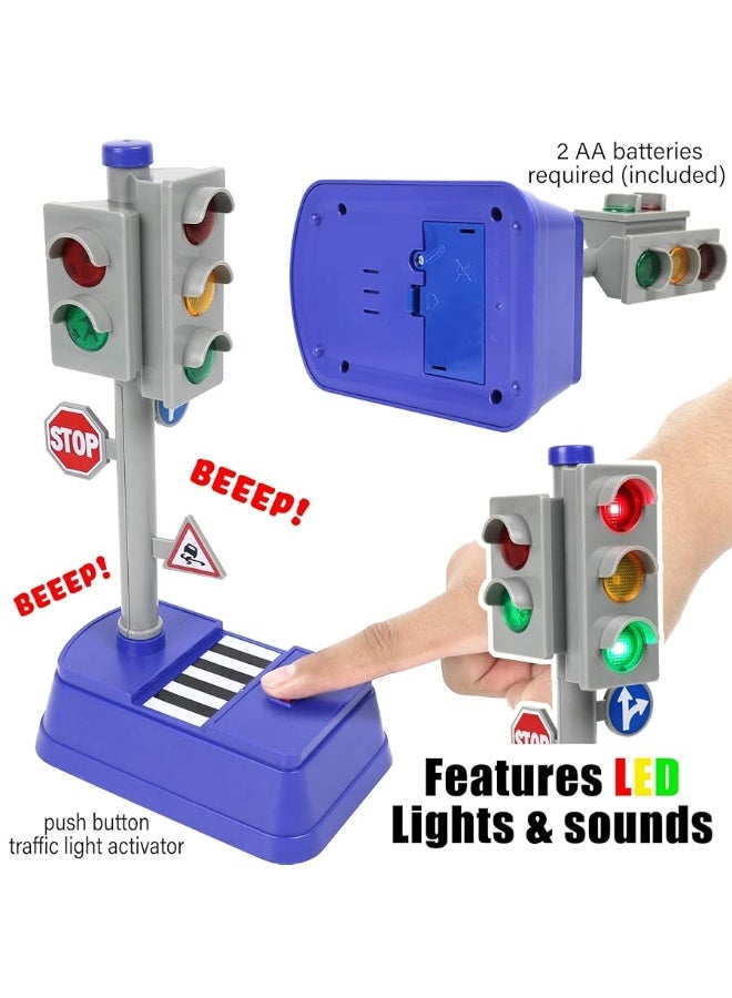 Kiddie Play Traffic Signs and Crosswalk Light Signal Toys for Kids (12pcs) - Image 1